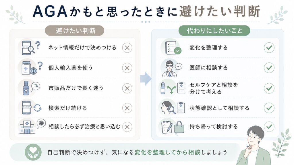 AGAかもと思ったときに避けたい判断