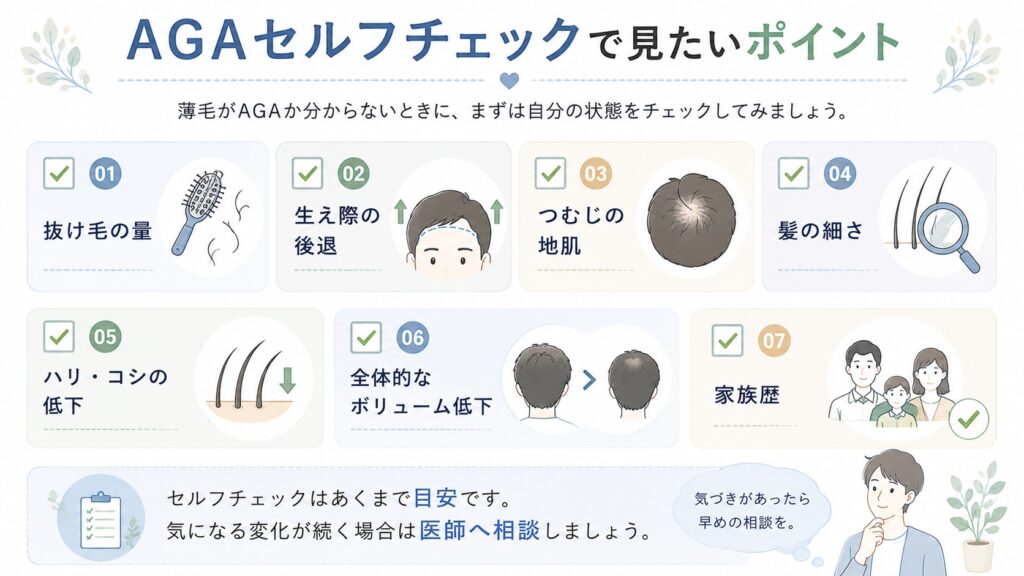 AGAセルフチェックで見たいポイント