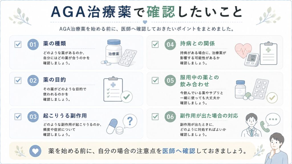 AGA治療薬で確認したいこと