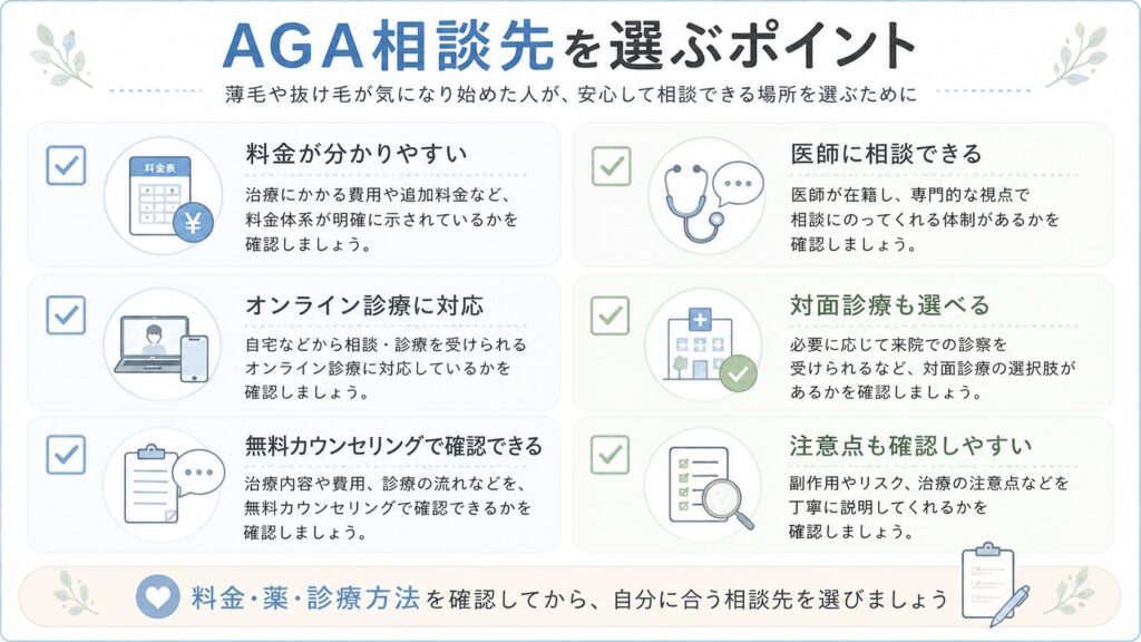 AGA相談先を選ぶポイント