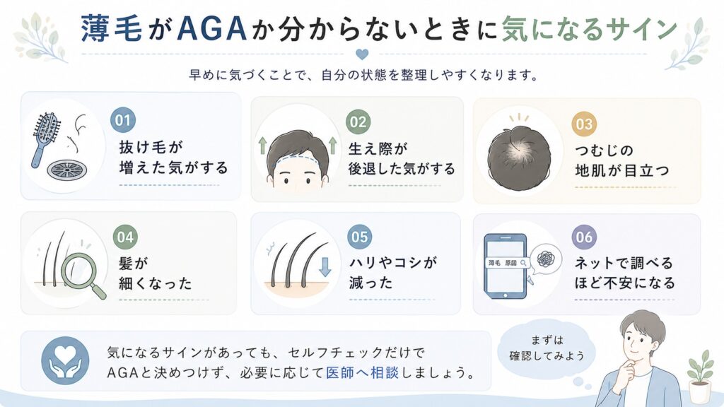 薄毛がAGAか分からないときに気になるサイン