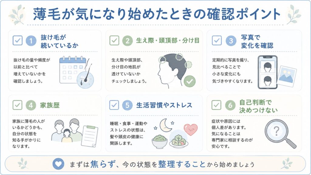 薄毛が気になり始めたときの確認ポイント