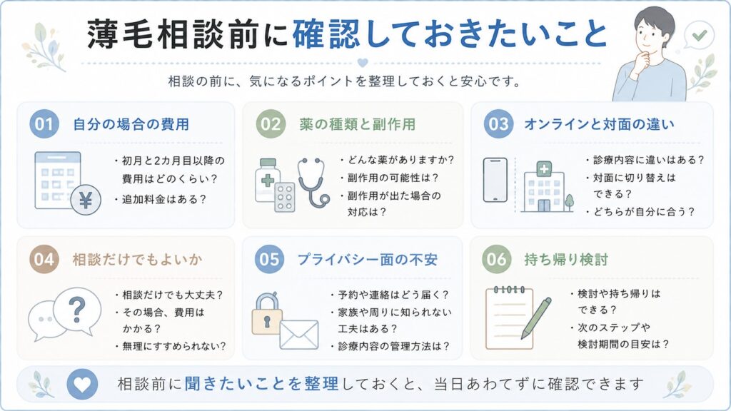 薄毛相談前に確認しておきたいこと
