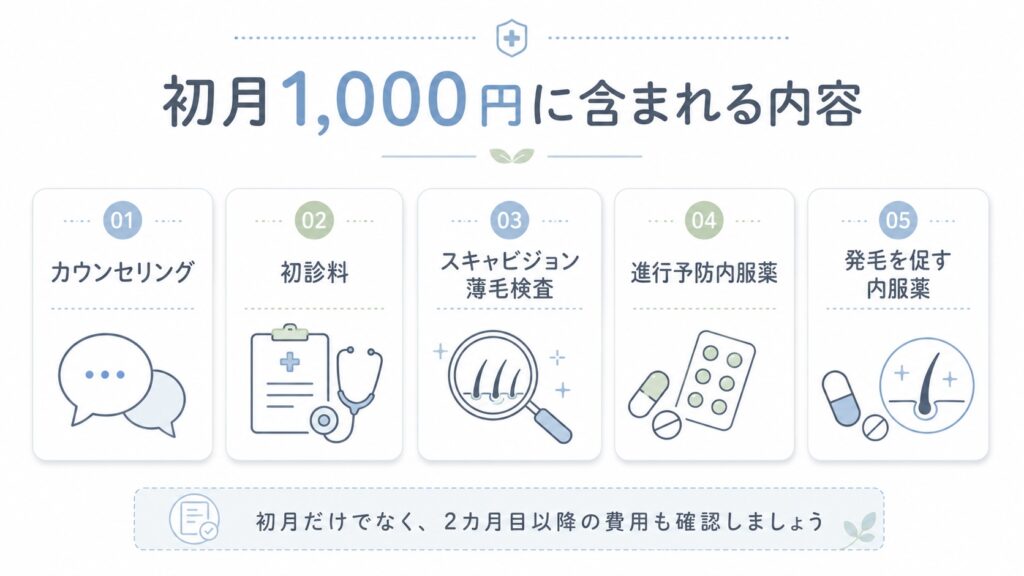 銀クリの初月1,000円に含まれる内容